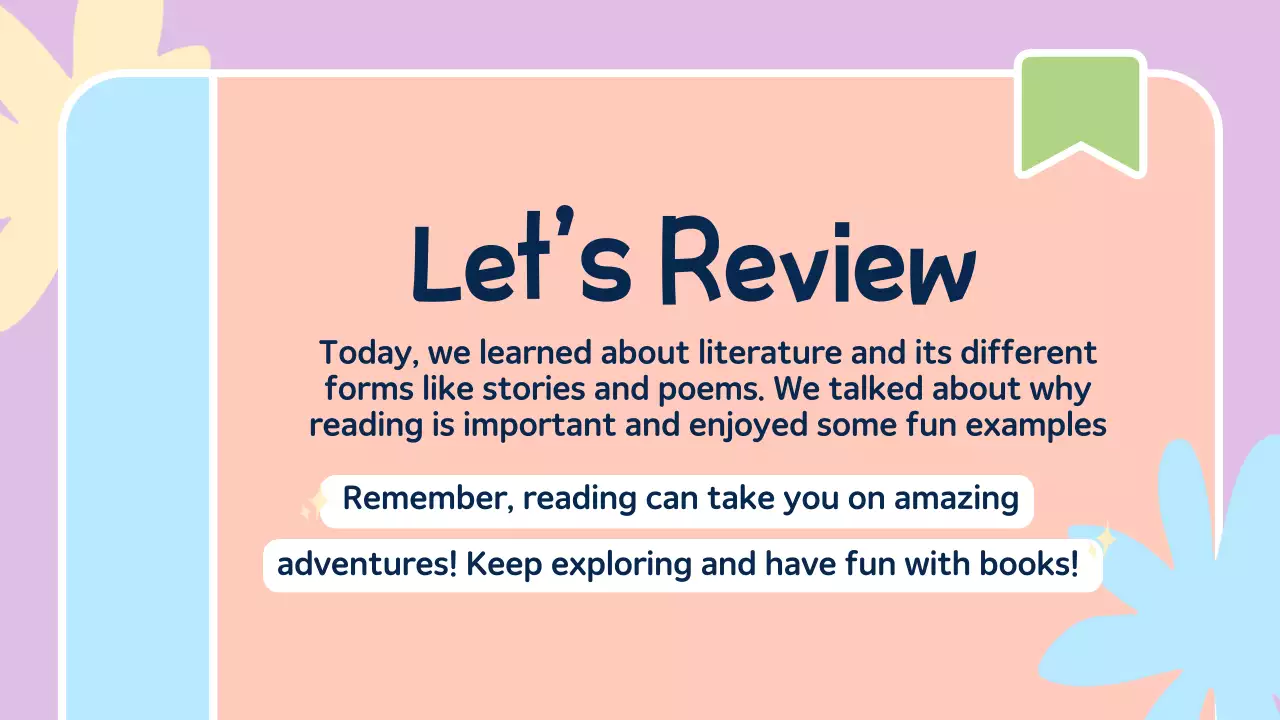 Peach Minimal Literature Course Presentation