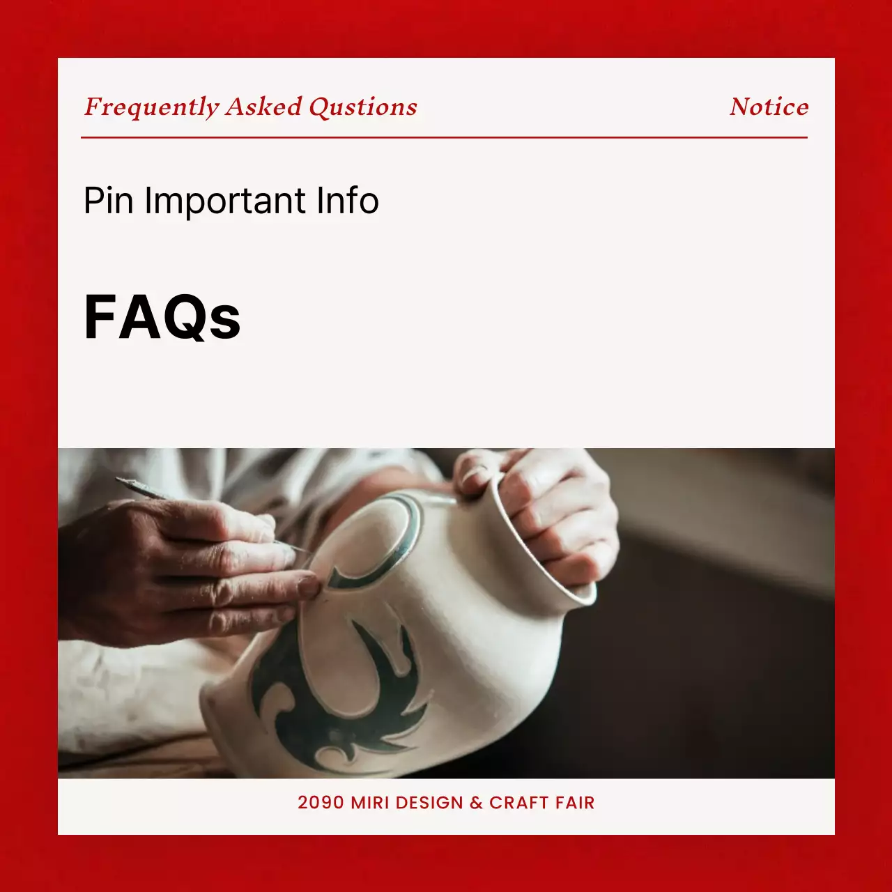 Red Simple Craft Notice Instagram Carousel