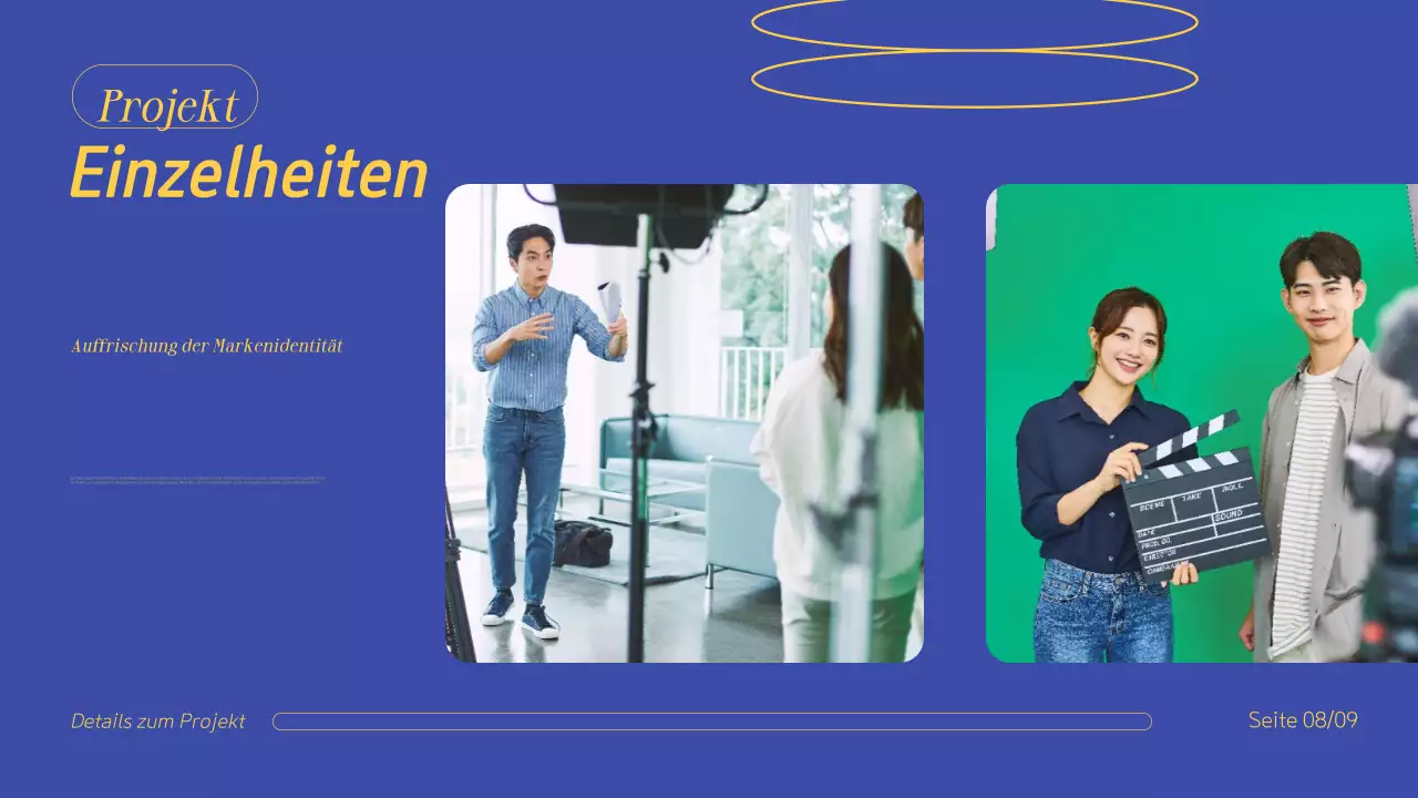 Blau-Gelb Professionelle kreative Portfolio-Präsentation