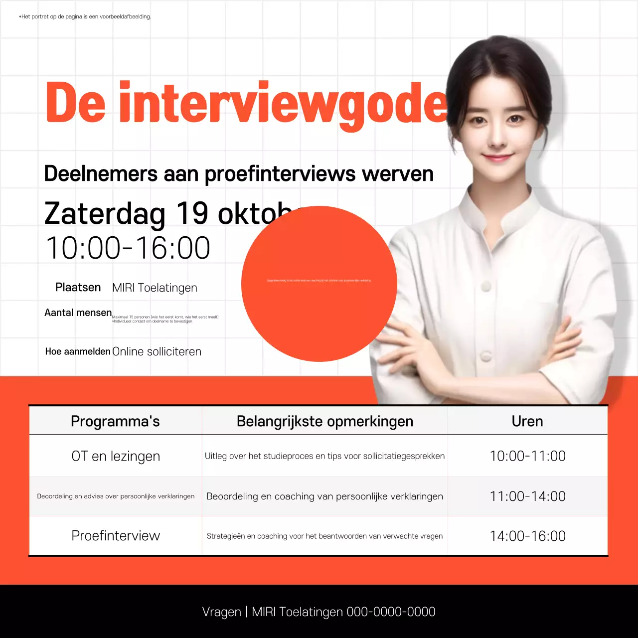 Oranje Nette Sollicitatie