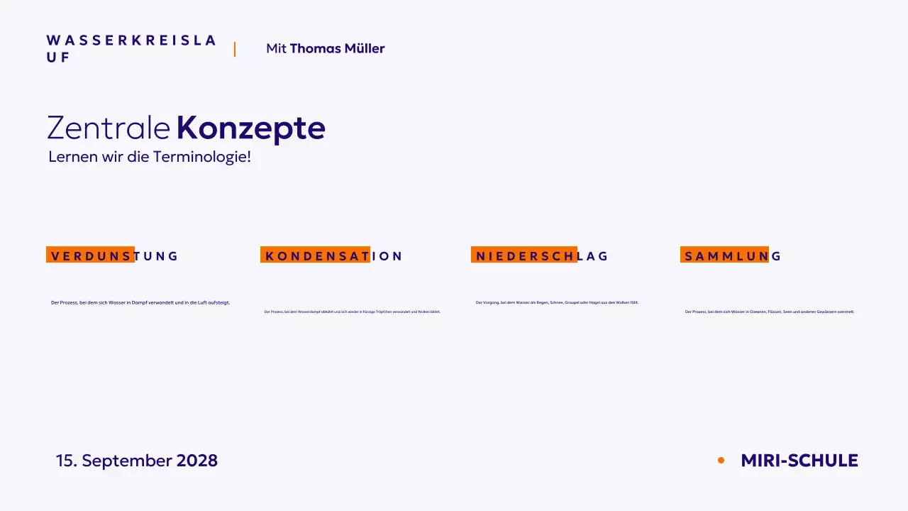 Blu Minimal Science Kurs Präsentation