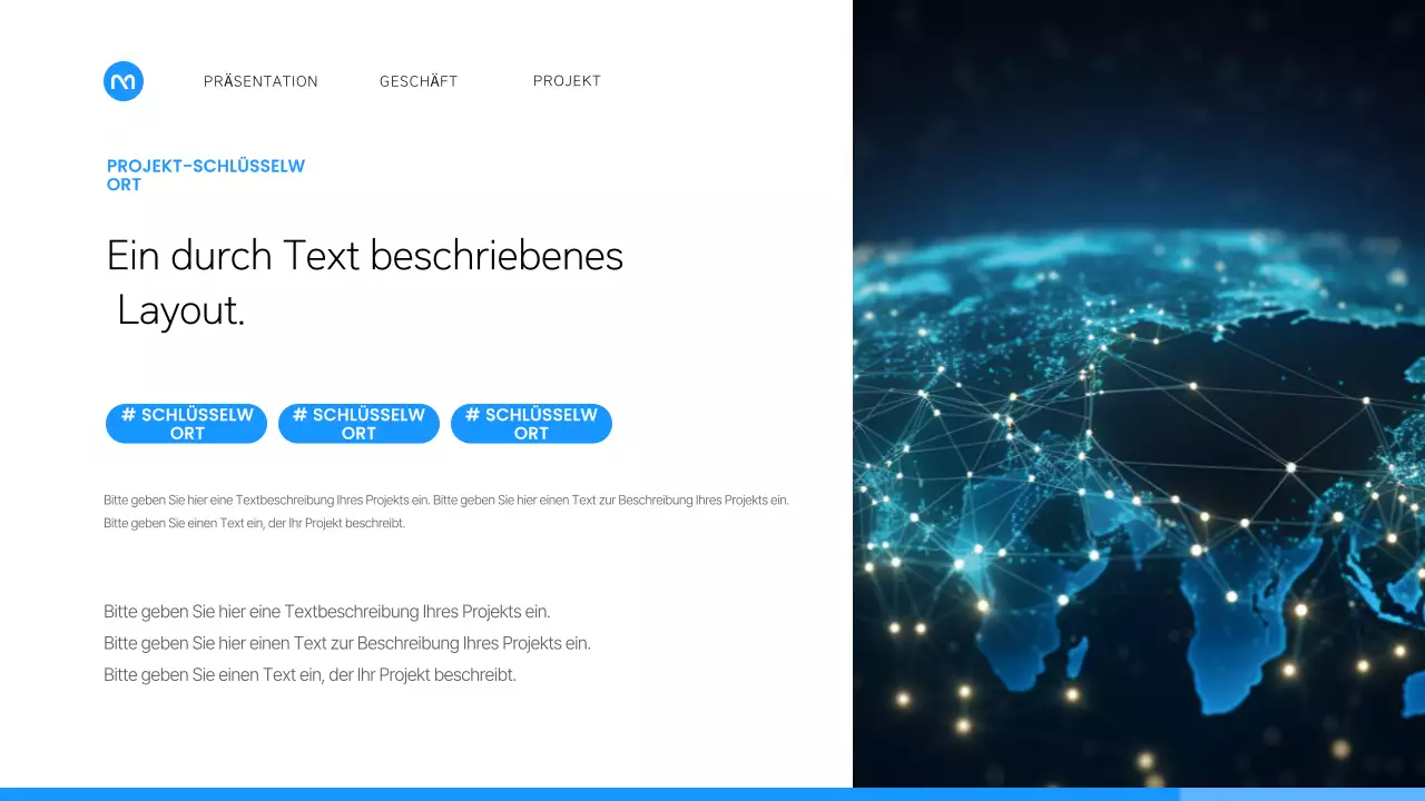 Ein einfacher Geschäftsplan in Weiß und Blau