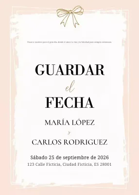 Invitación de boda elegante beige