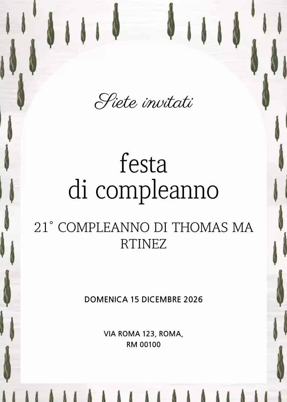 Invito di compleanno rustico verde