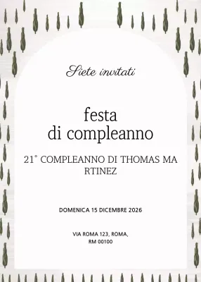 Invito di compleanno rustico verde