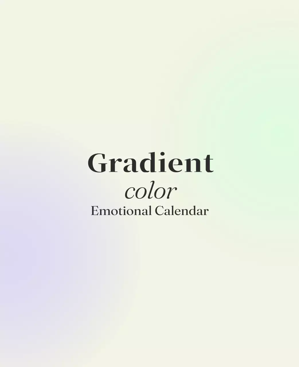 Calendário minimalista em gradiente