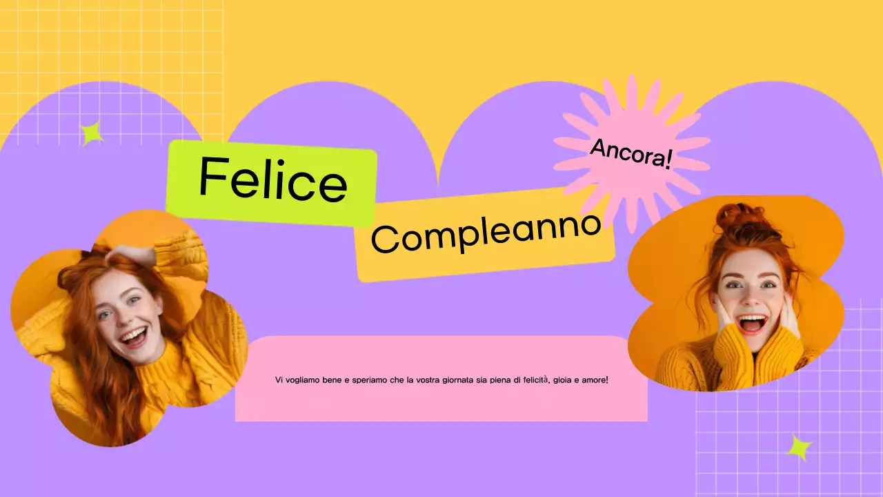 biglietto di compleanno moderno giallo