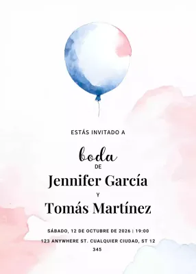 invitación de boda elegante rosa