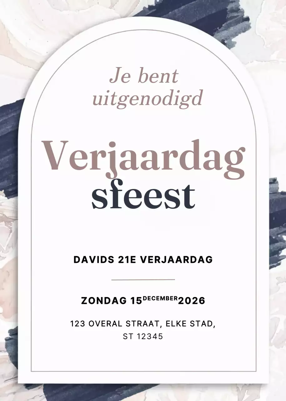 Beige elegante verjaardagsuitnodiging