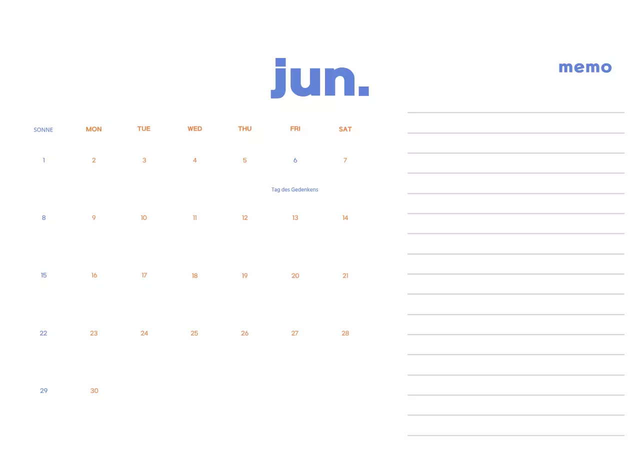 Geschäftskalender mit niedlichen Illustrationen
