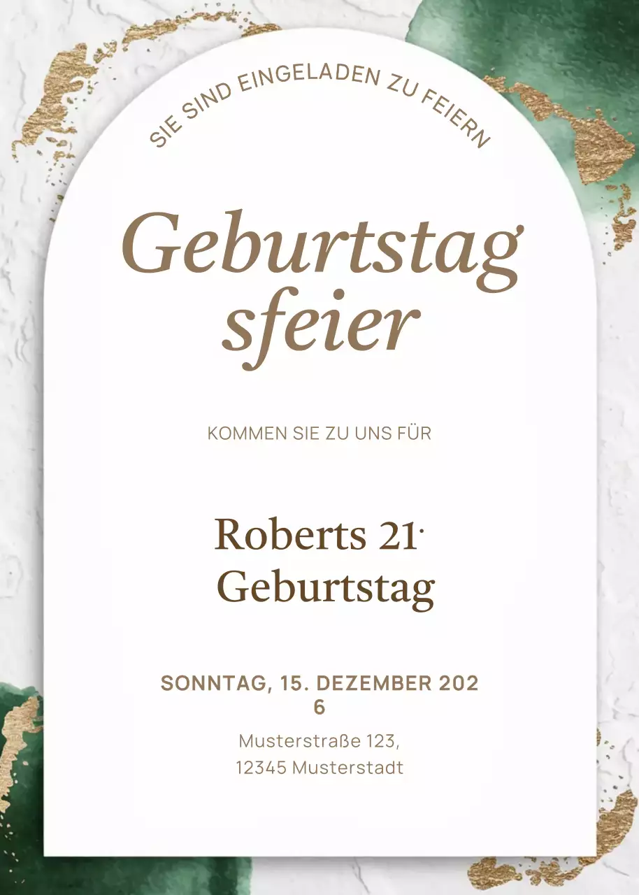 Weiß Elegante Geburtstagseinladung