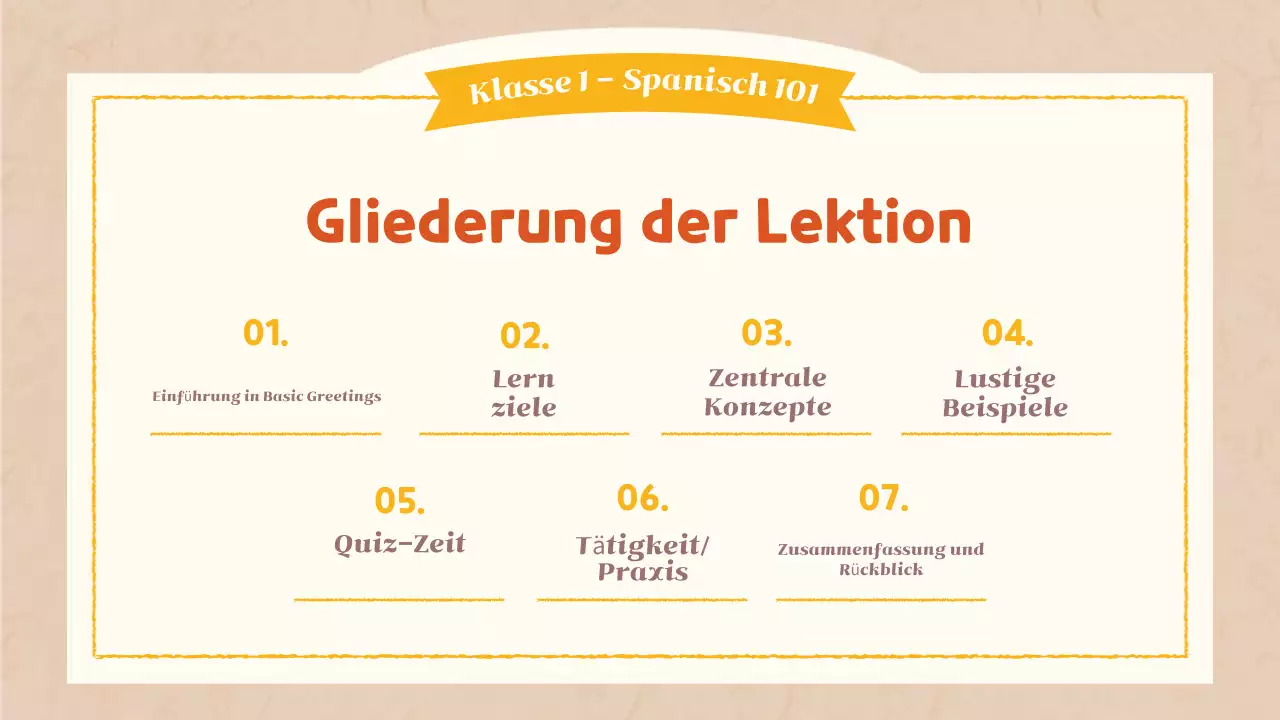 orangefarbener einfacher Sprachkurs