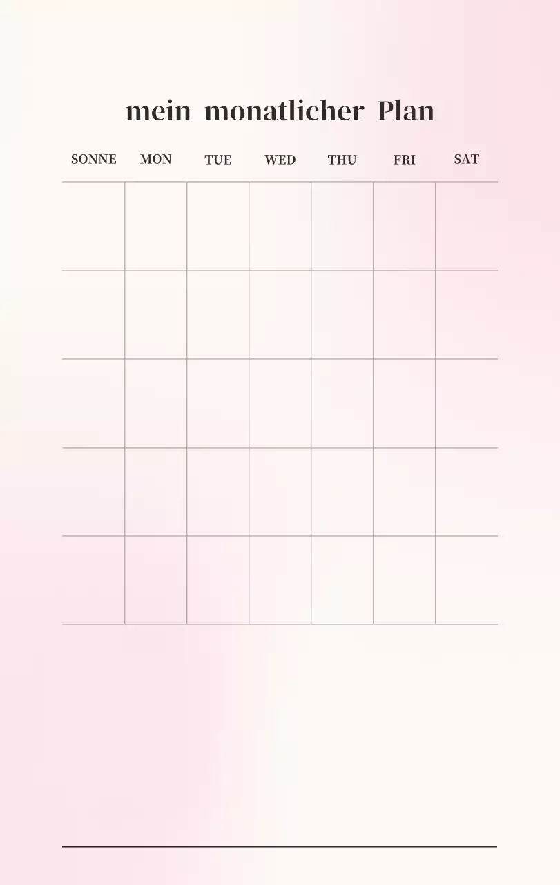 Minimalistischer Kalender mit Farbverlauf