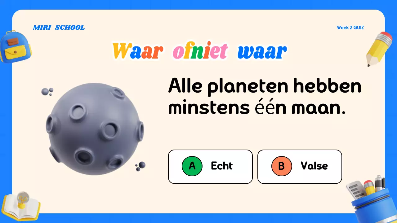 Kleurrijk modern quizlesmateriaal