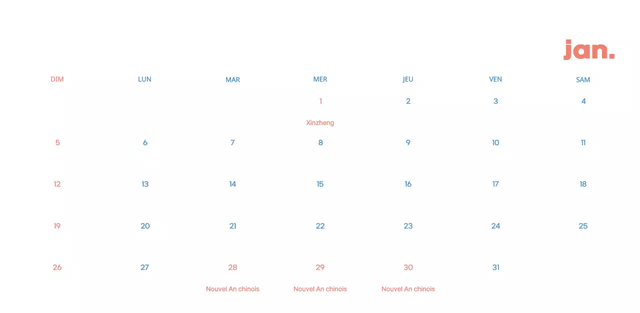 Calendrier d'entreprise avec de jolies illustrations