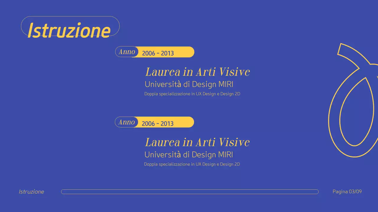 Presentazione del portafoglio creativo professionale blu-giallo