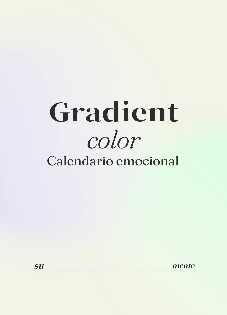 Calendario Gradient Minimalist Emotion