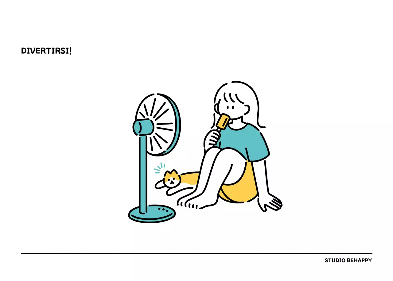 Calendario illustrato con un grazioso stile di linee