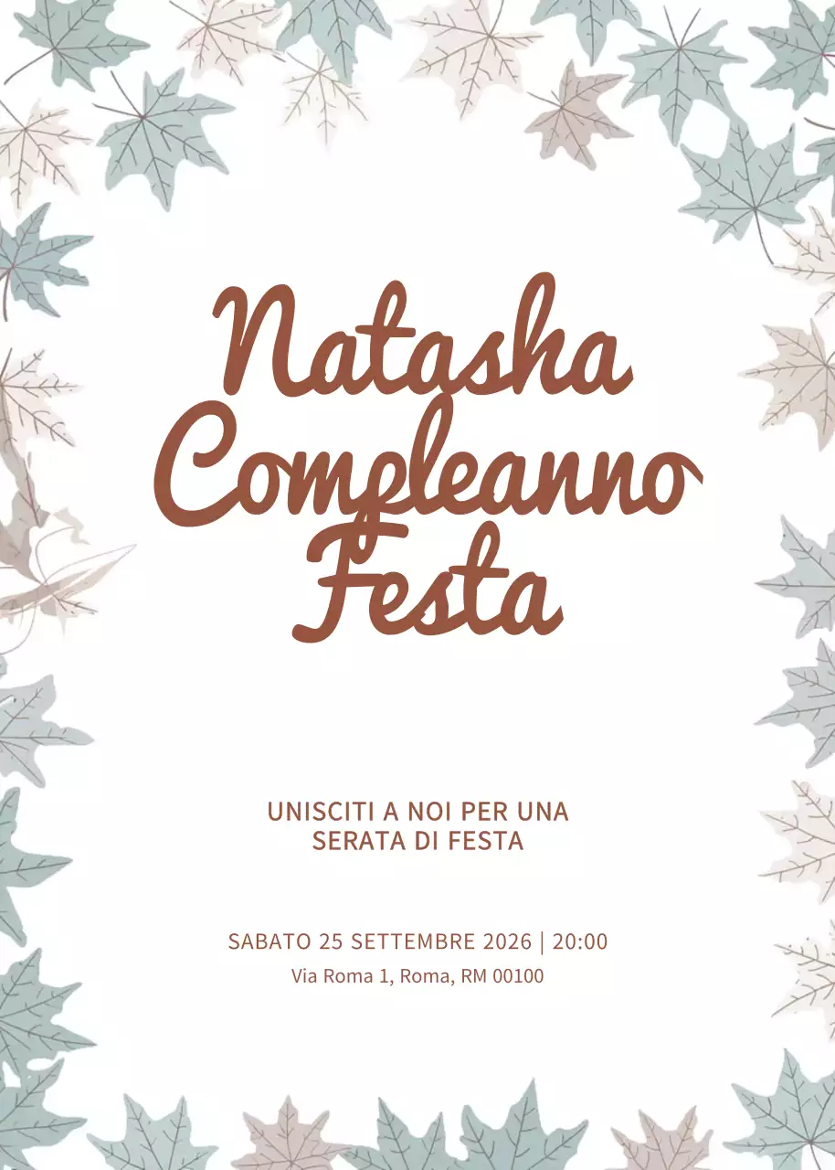 Invito di compleanno minimalista beige