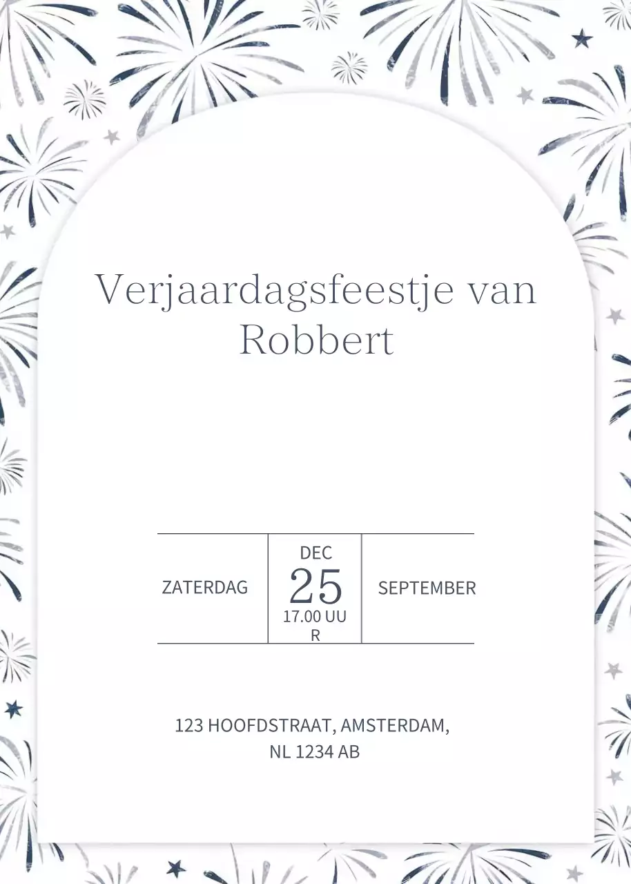 Witte klassieke feestuitnodiging