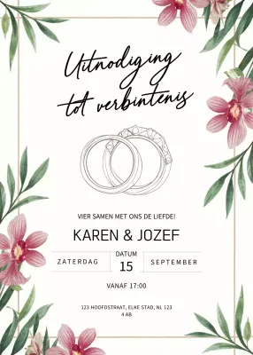 Witte elegante verlovingsuitnodiging