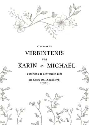 Witte elegante verlovingsuitnodiging