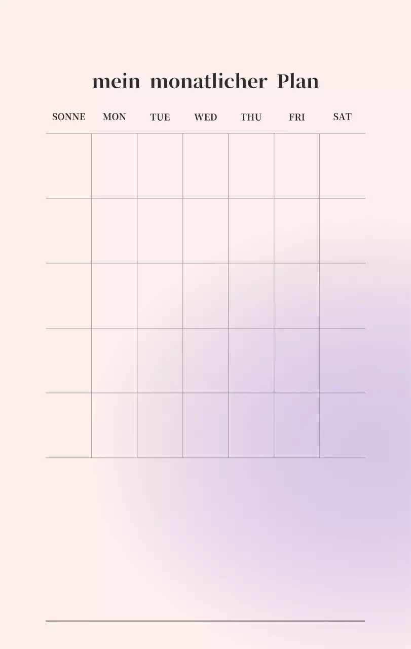 Minimalistischer Kalender mit Farbverlauf