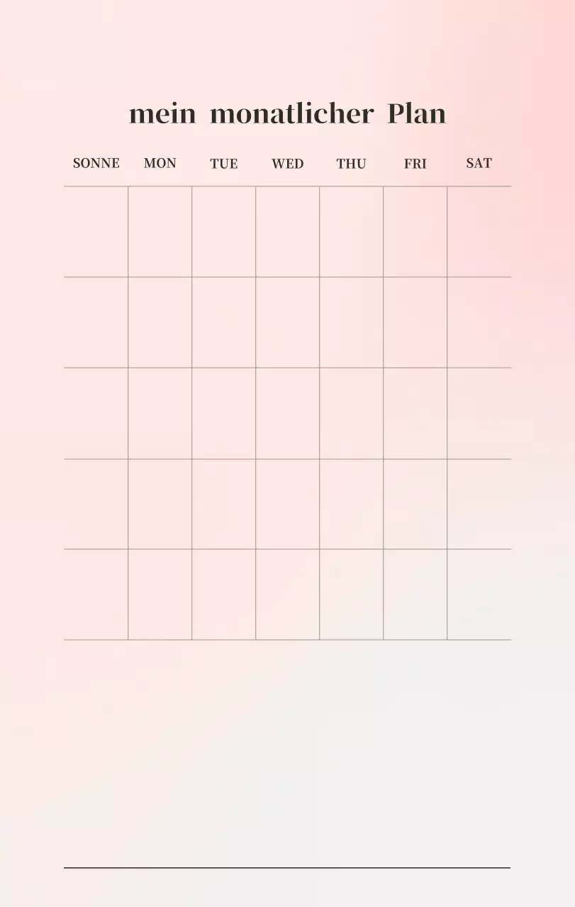 Minimalistischer Kalender mit Farbverlauf