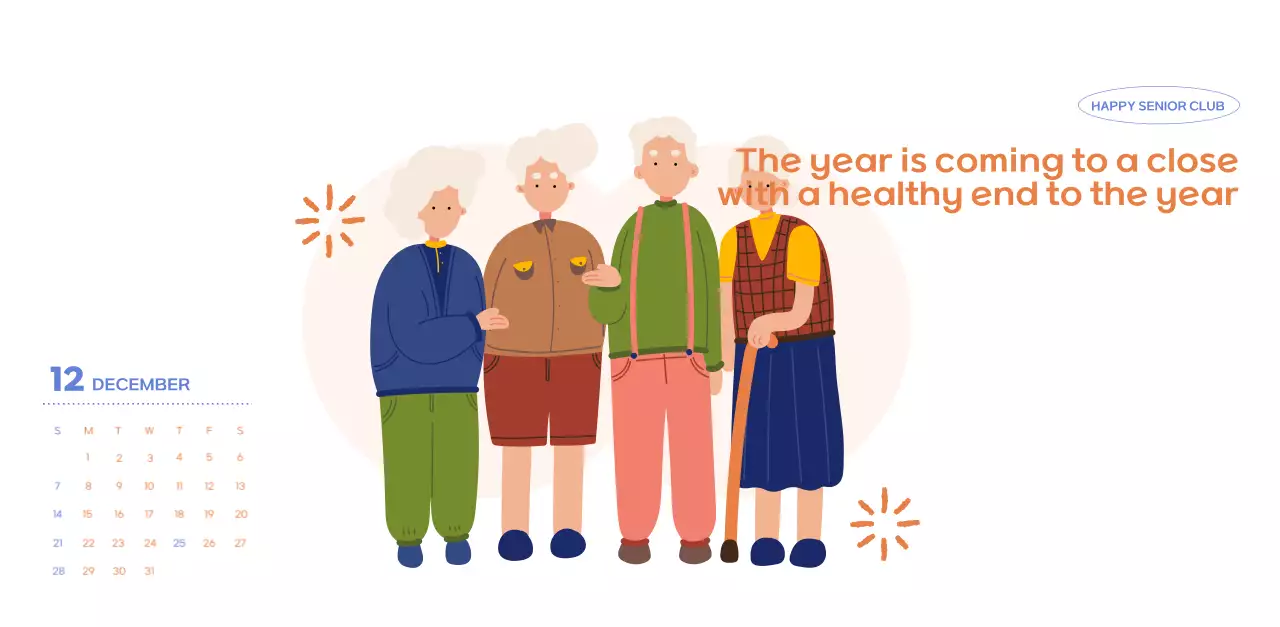 Business calendar with cute illustrations