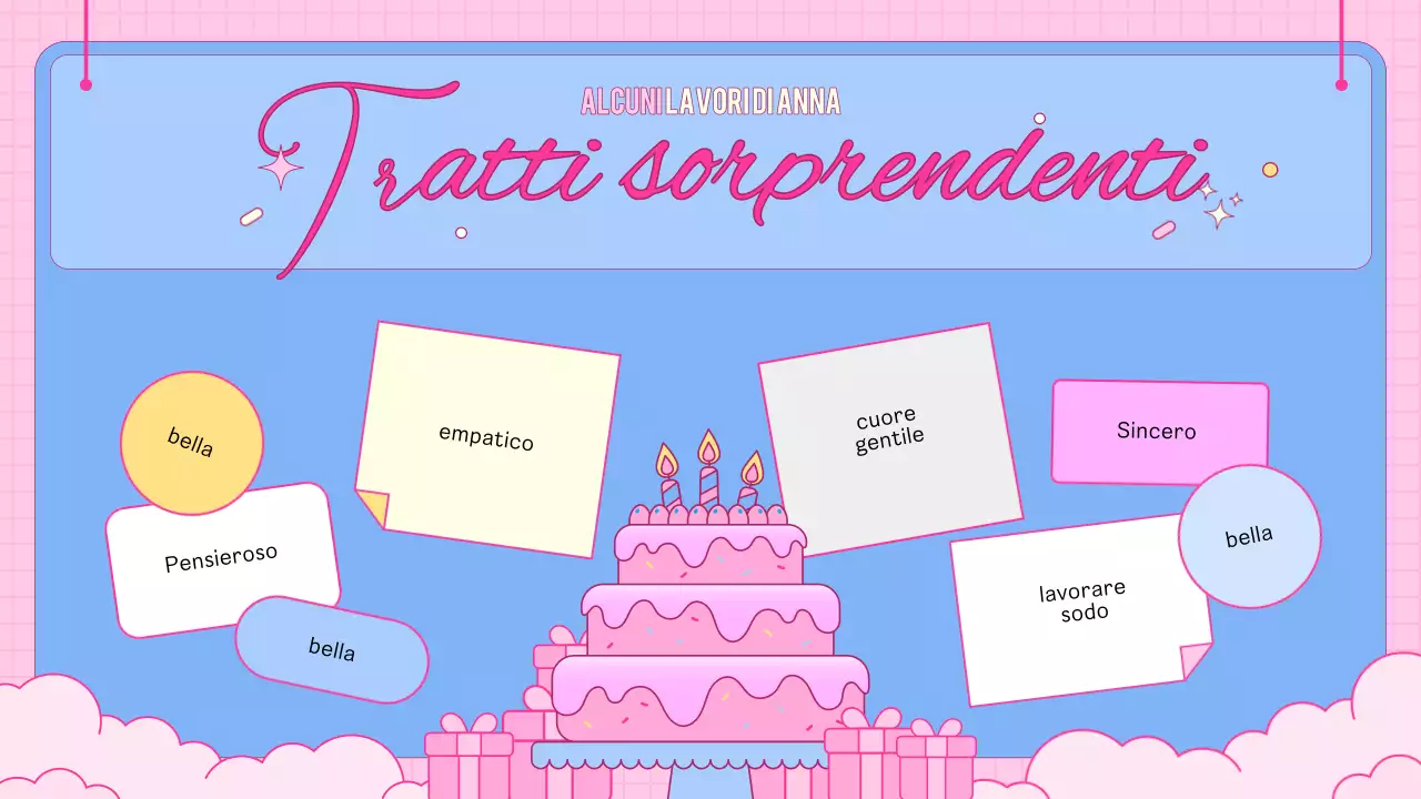biglietto di compleanno rosa di tendenza