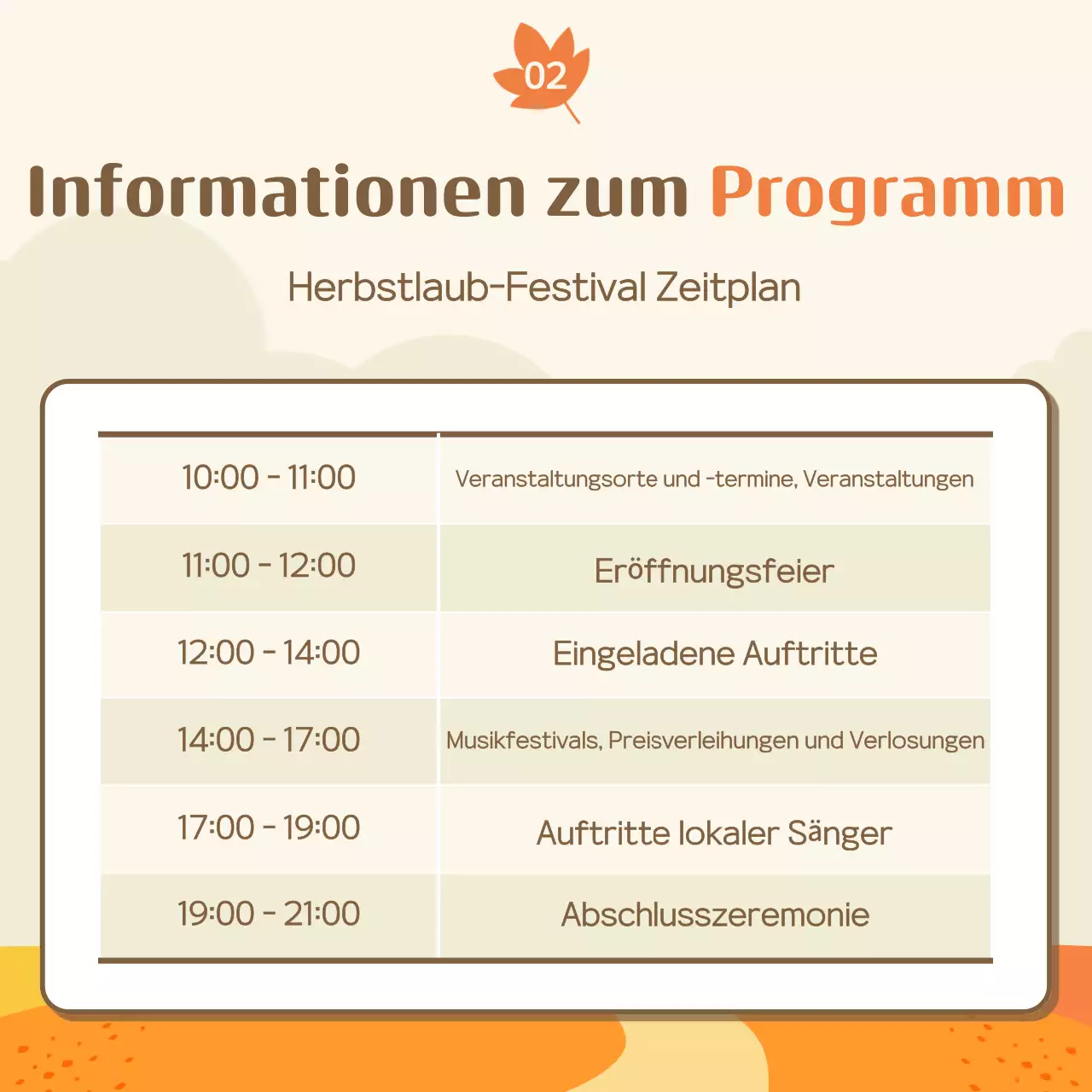 Leitfaden für das Orange Foliage Festival