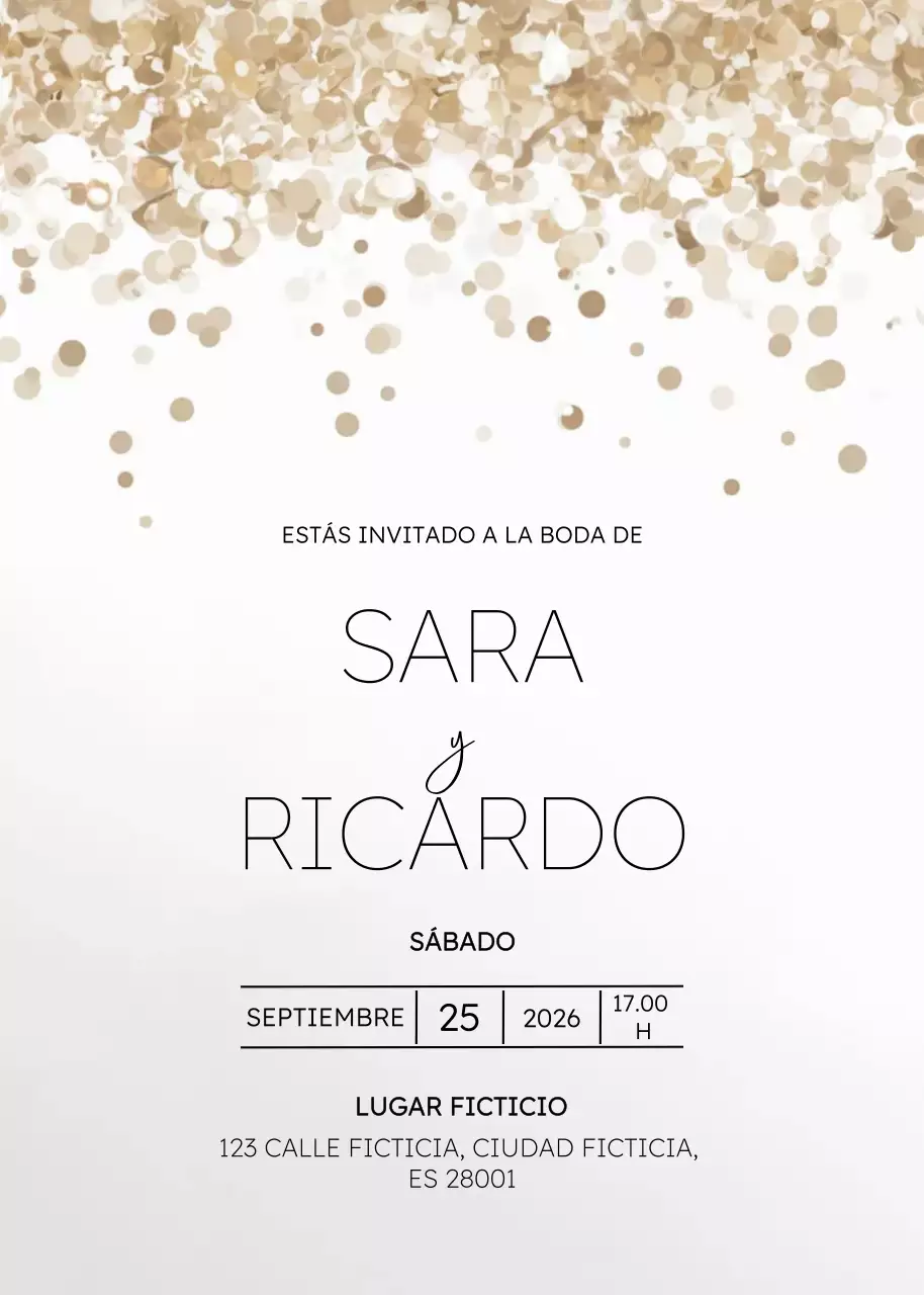 Invitación de boda Gold Elegant