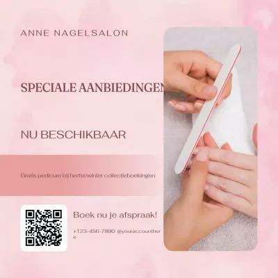 roze elegante nagel promotie