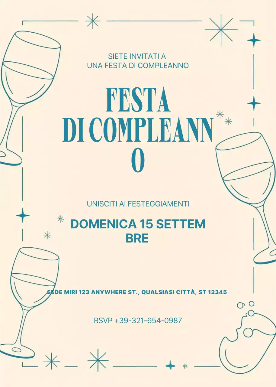 Invito di compleanno retrò beige