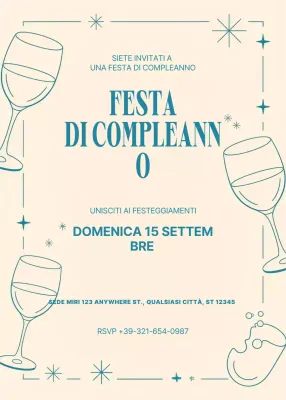 Invito di compleanno retrò beige