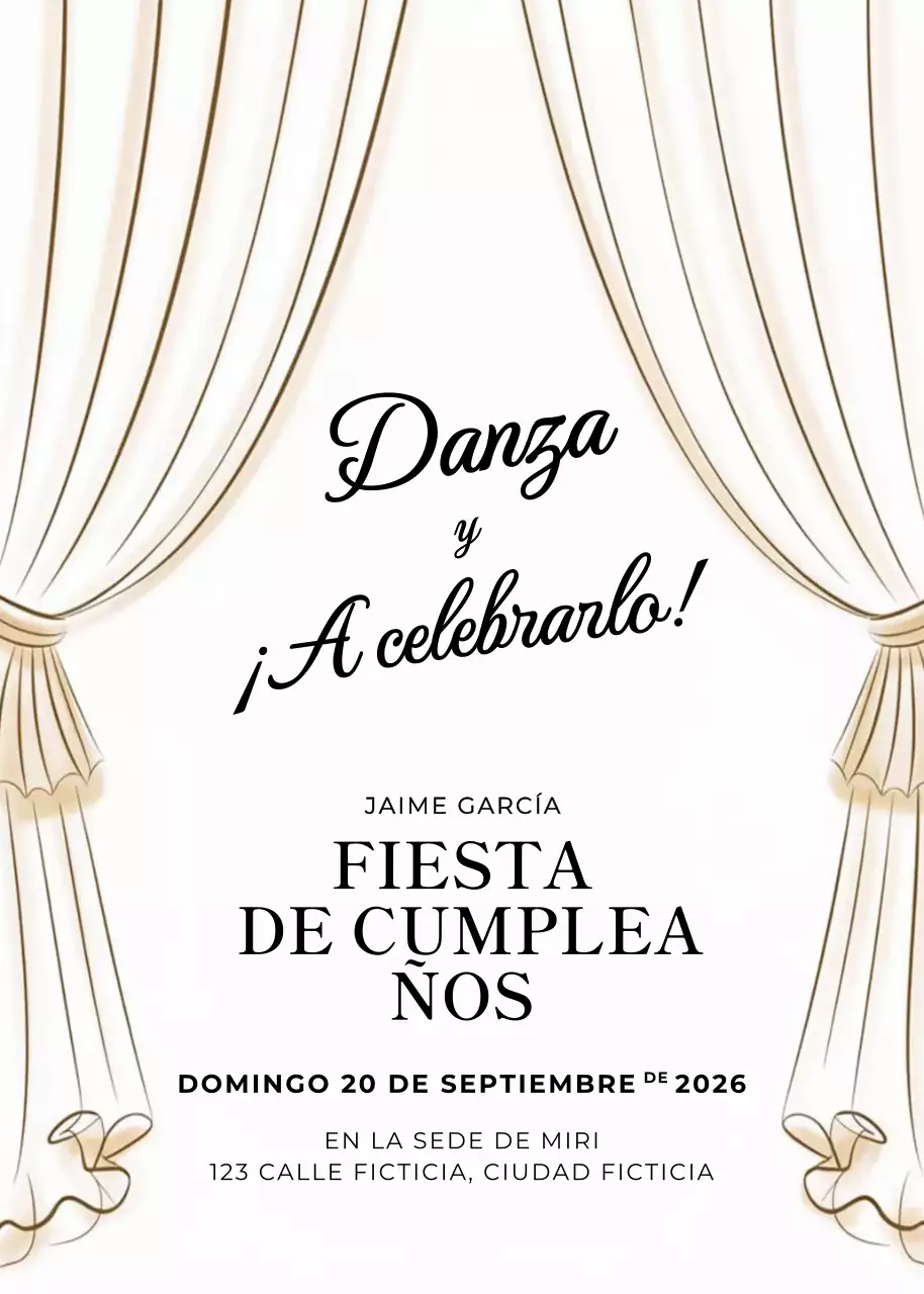 Elegante invitación de cumpleaños blanca