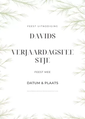 groene minimalistische verjaardagsuitnodiging