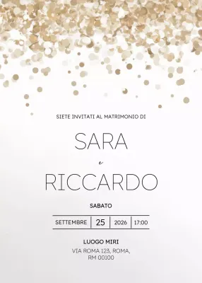 Invito di nozze elegante in oro