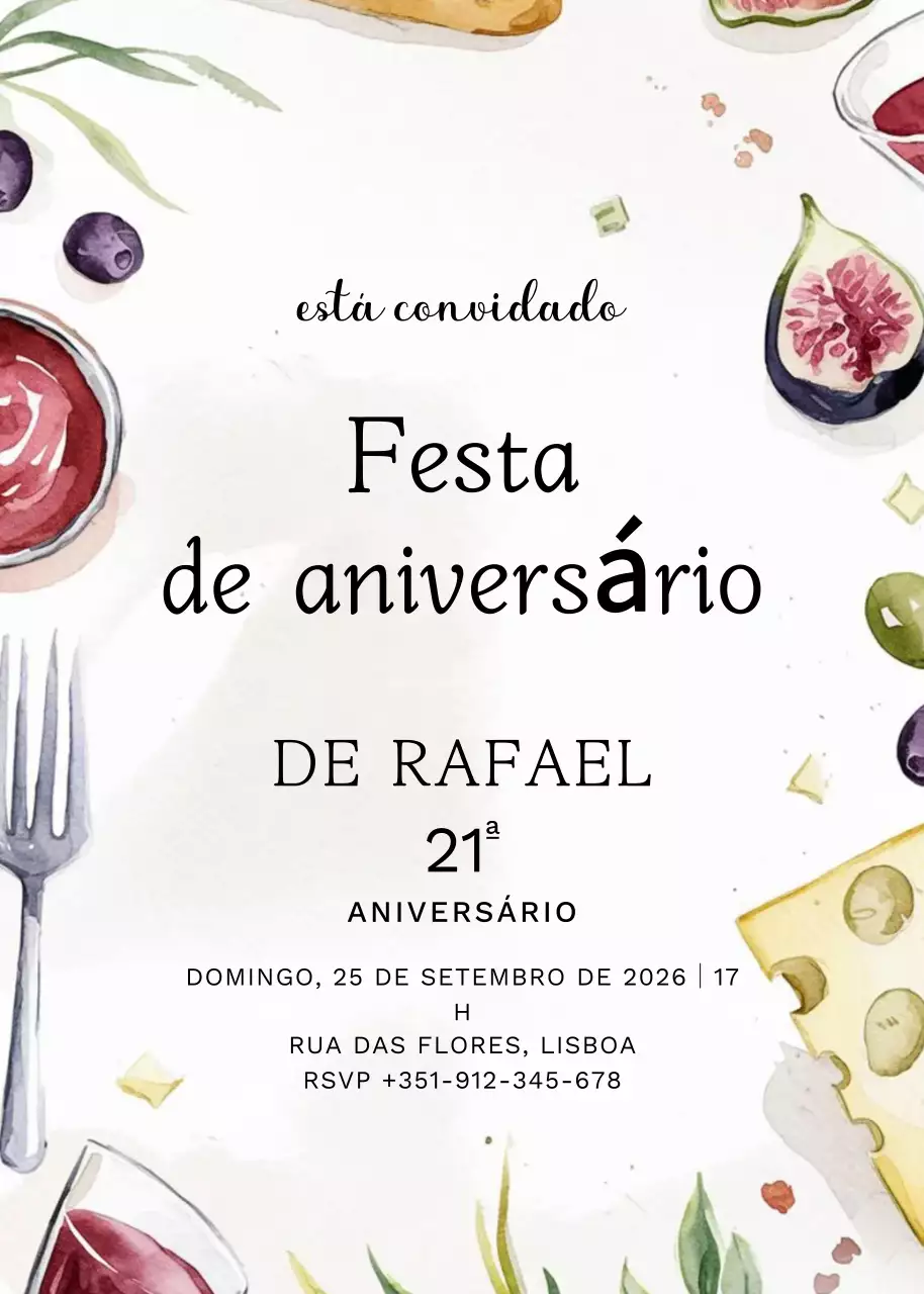convite de aniversário elegante branco