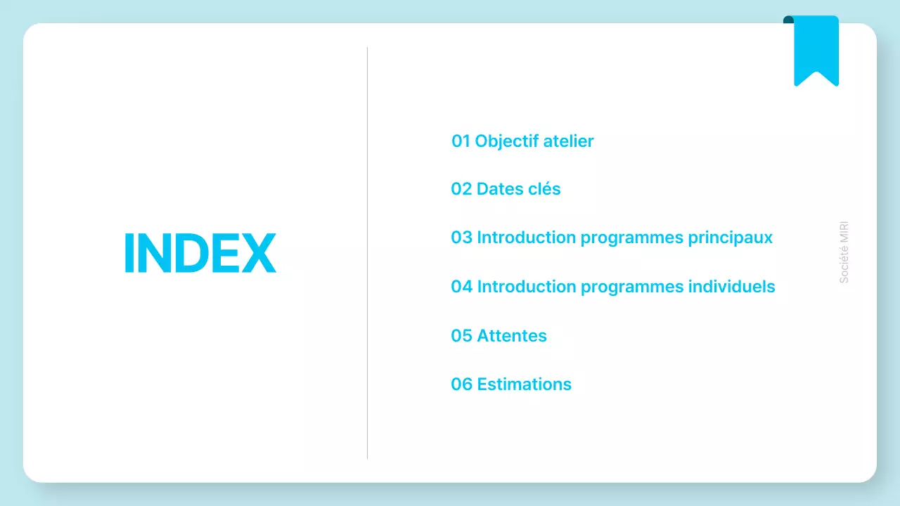 Proposition d'atelier simple bleu clair