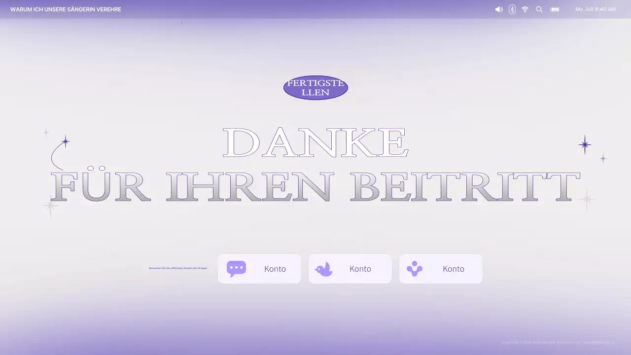 lila trendy Fandom-Anzeige