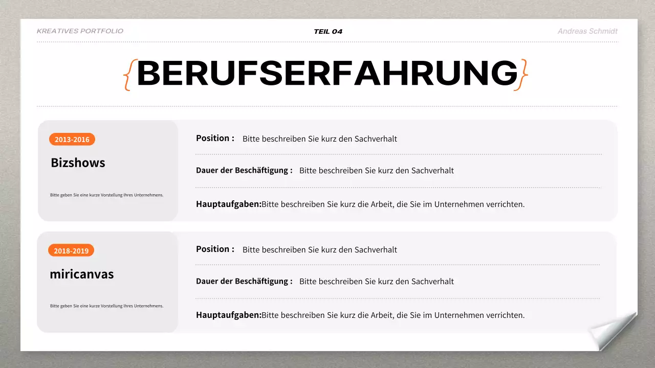 black bold job lebenslauf