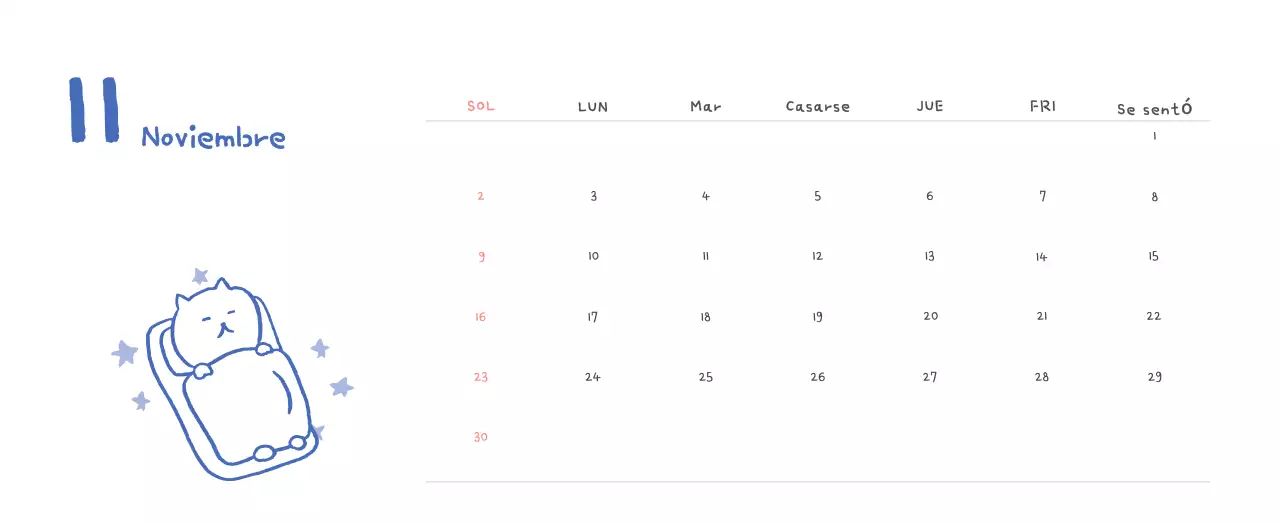 Calendario diario en marfil