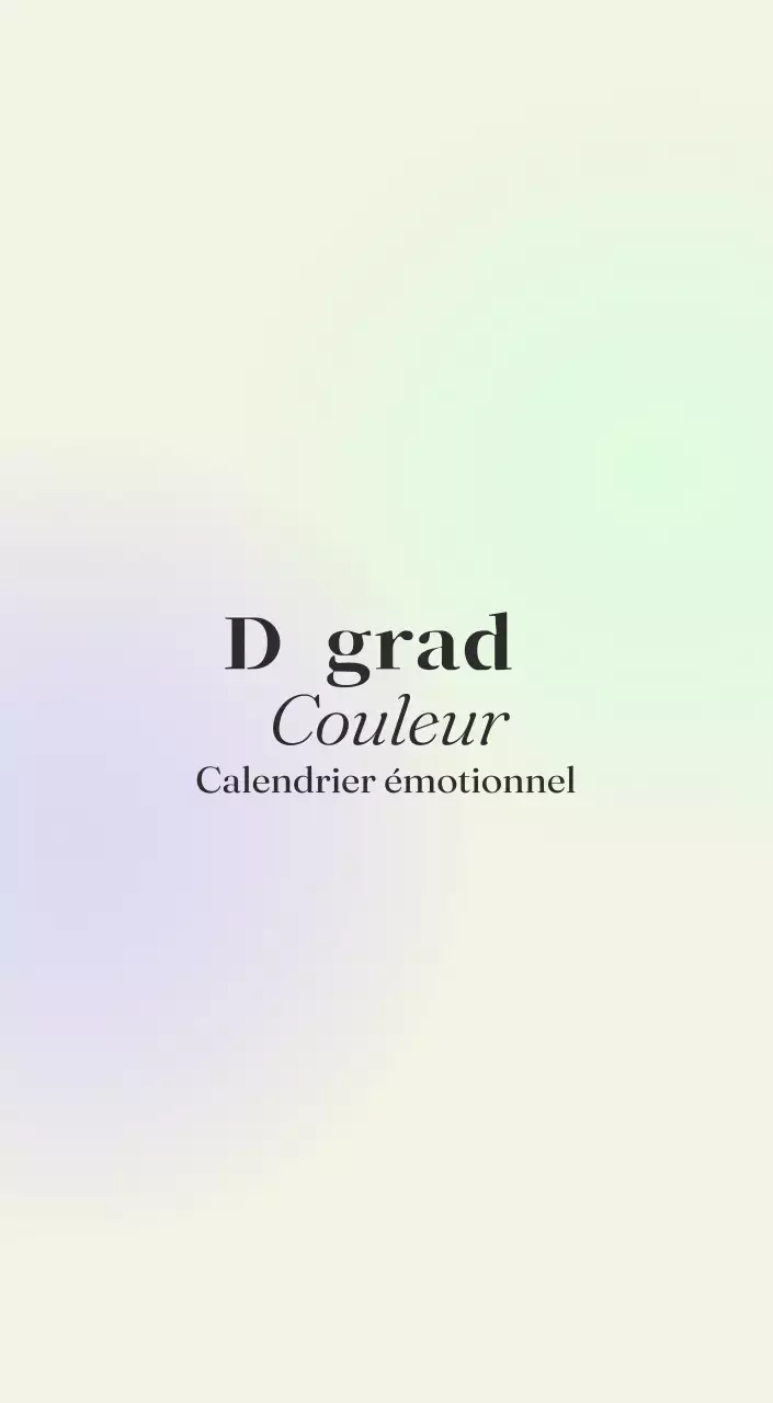 Calendrier minimaliste dégradé