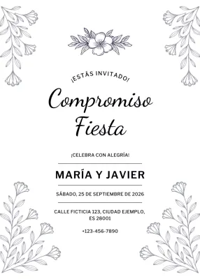 Invitación de compromiso elegante beige