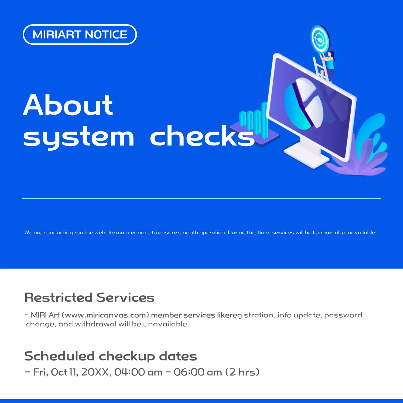 Blue Modern System Notice Social Media Post