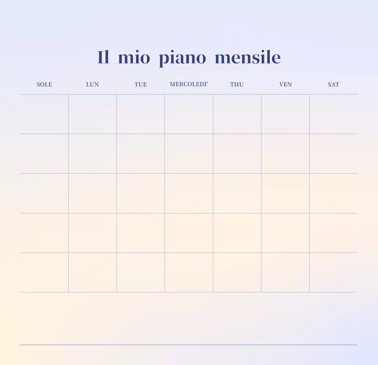 Calendario minimalista a gradi