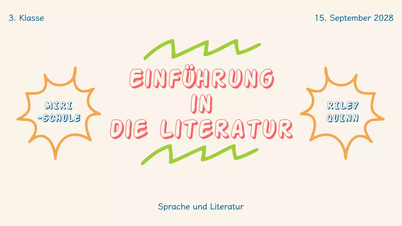 Einfache und bunte Literaturpräsentation für Kinder