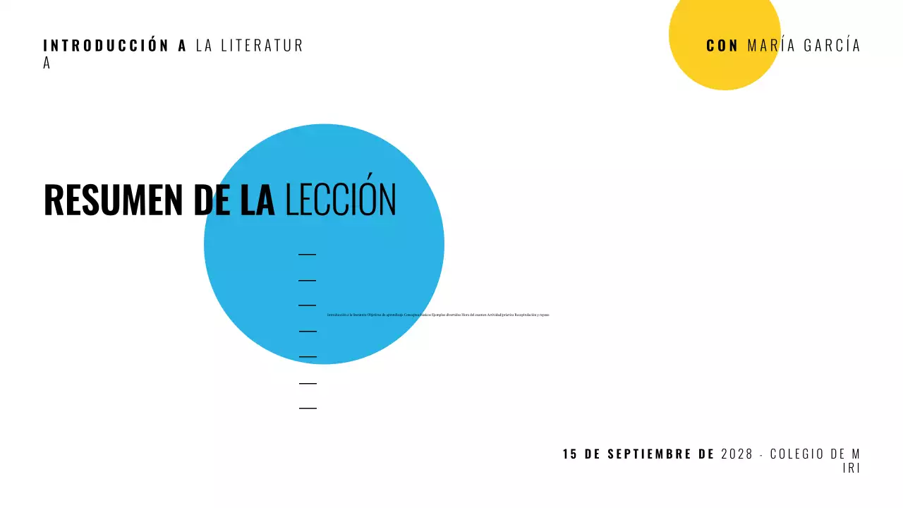 Presentación del curso de literatura moderna multicolor