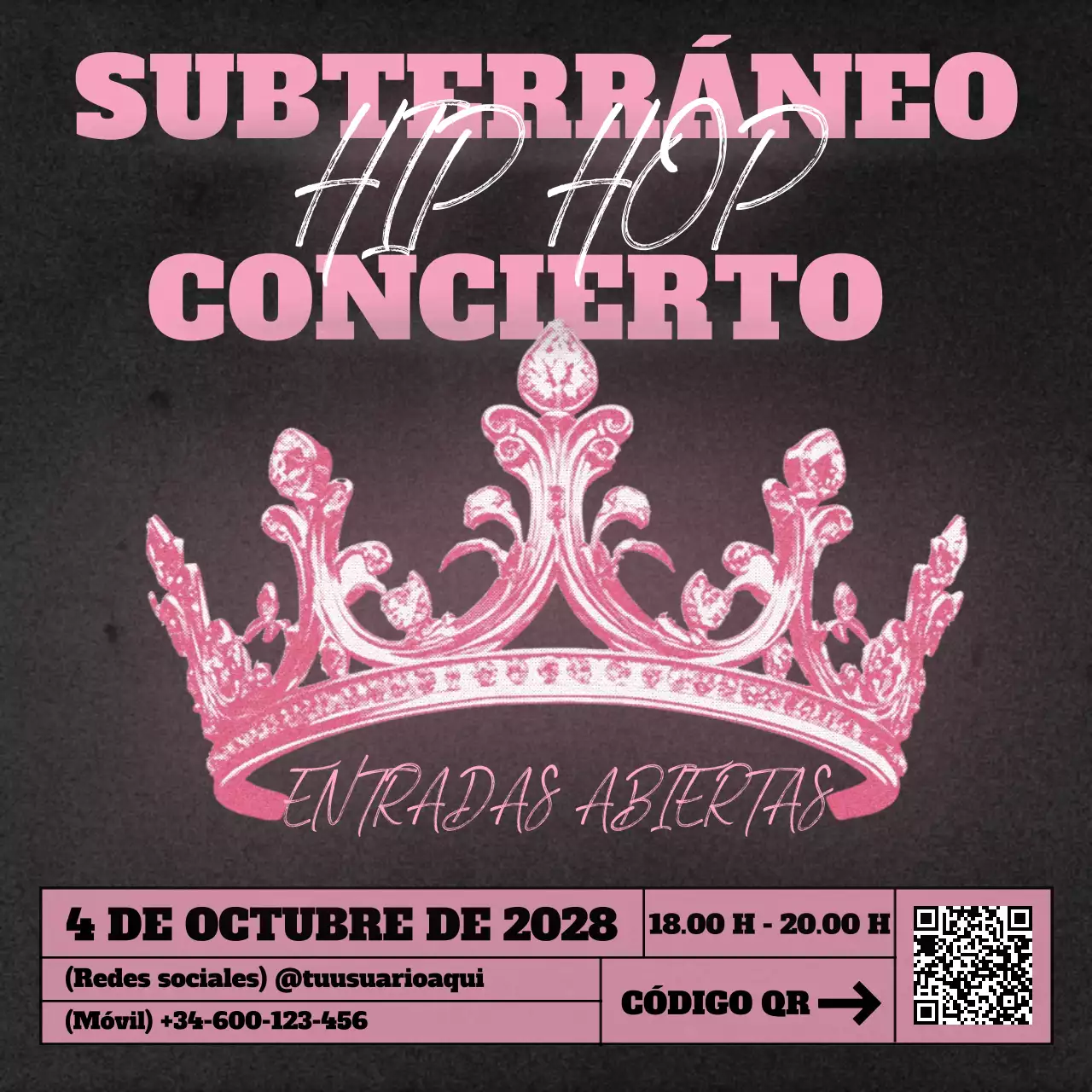 pink trendy hip hop concert promotion